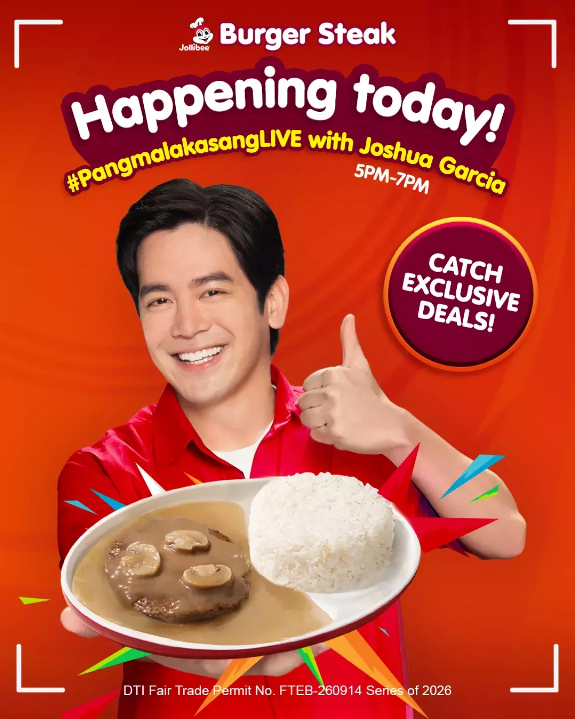 FREE 1-pc. Burger Steak Solo on the Jollibee App