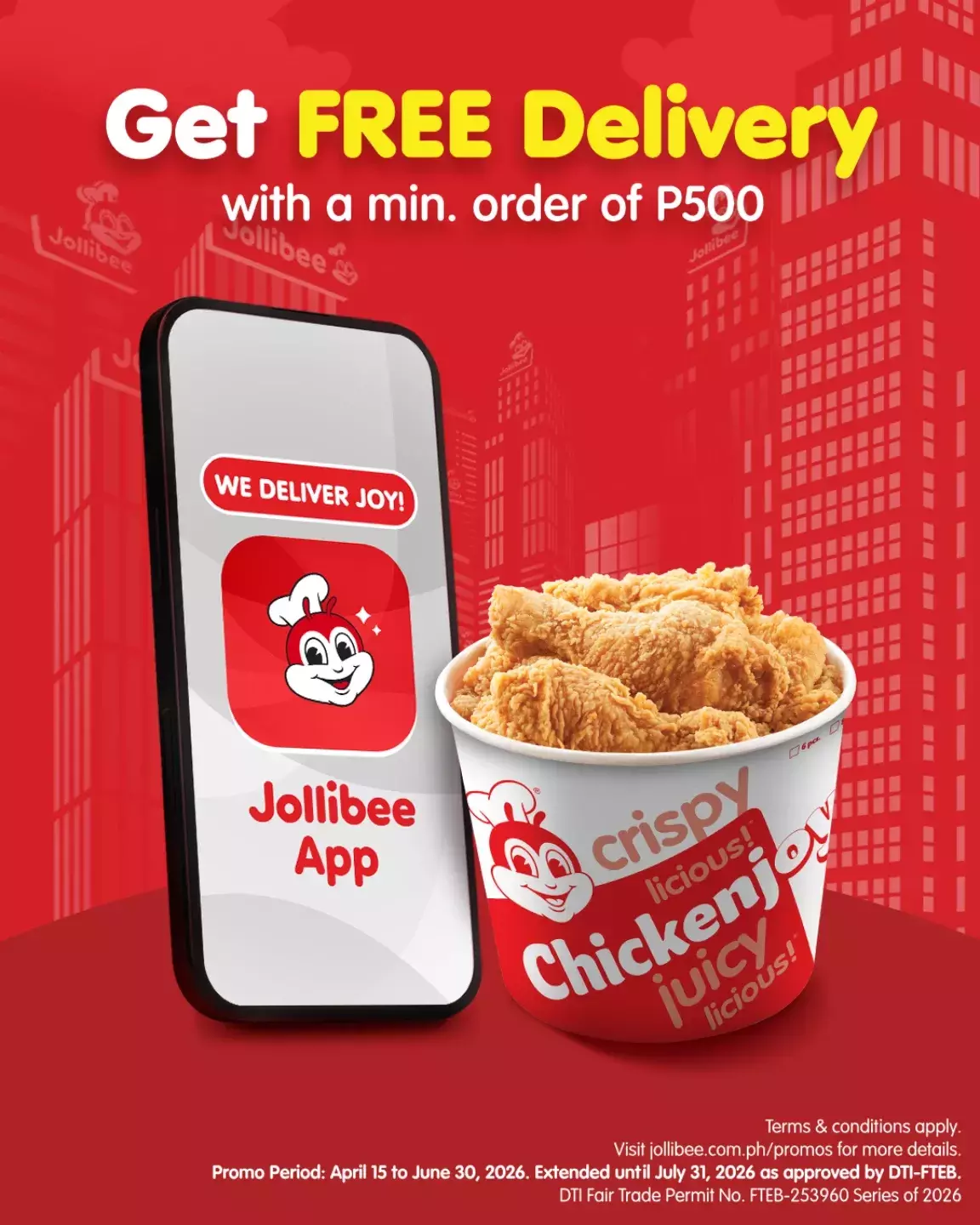 Get FREE Delivery on Jollibee Delivery